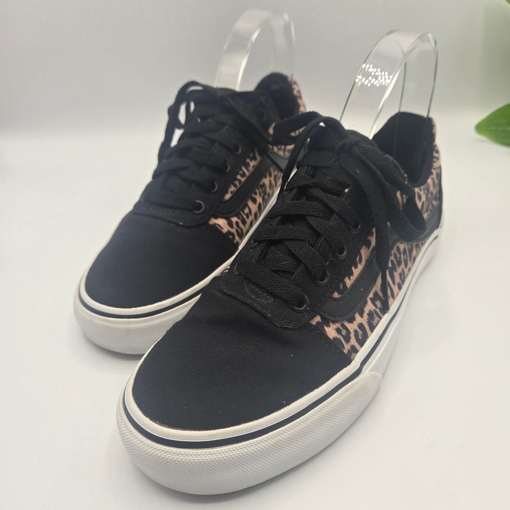 Vans off the Wall Deluxe Comfort Black Leopard Print Sneakers WMS 9M Ortholite